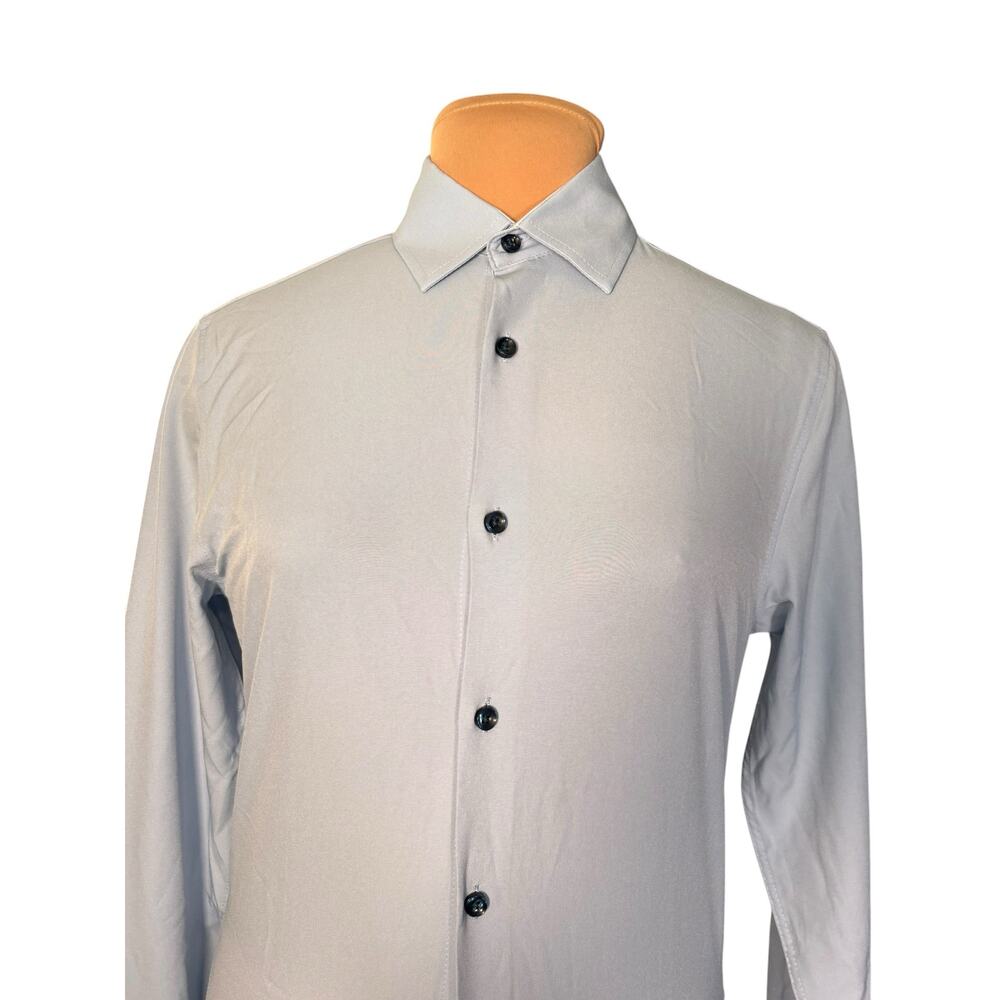 Construct Light Blue Slim Fit Stretch Dress Shirt Cooling Comfort Small New